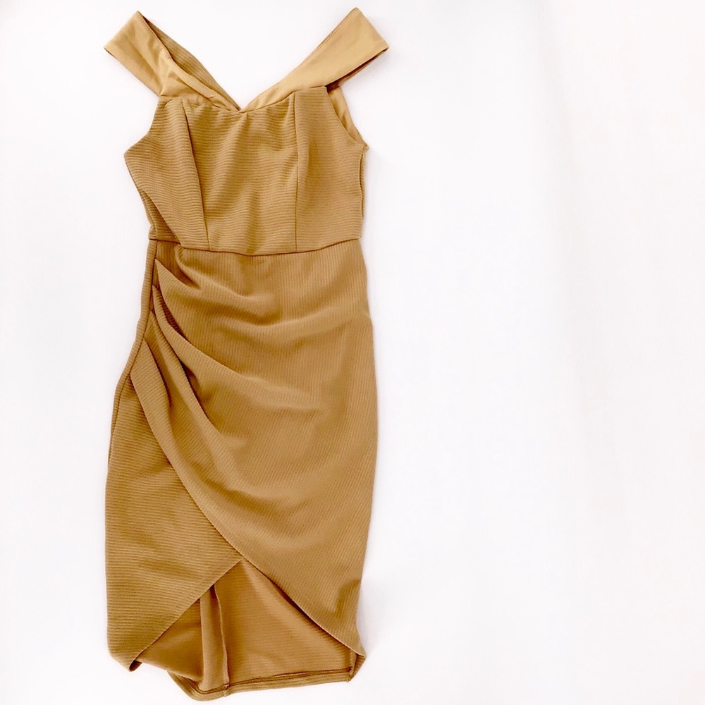 Showpo Camel Take a Picture Dress Size 8